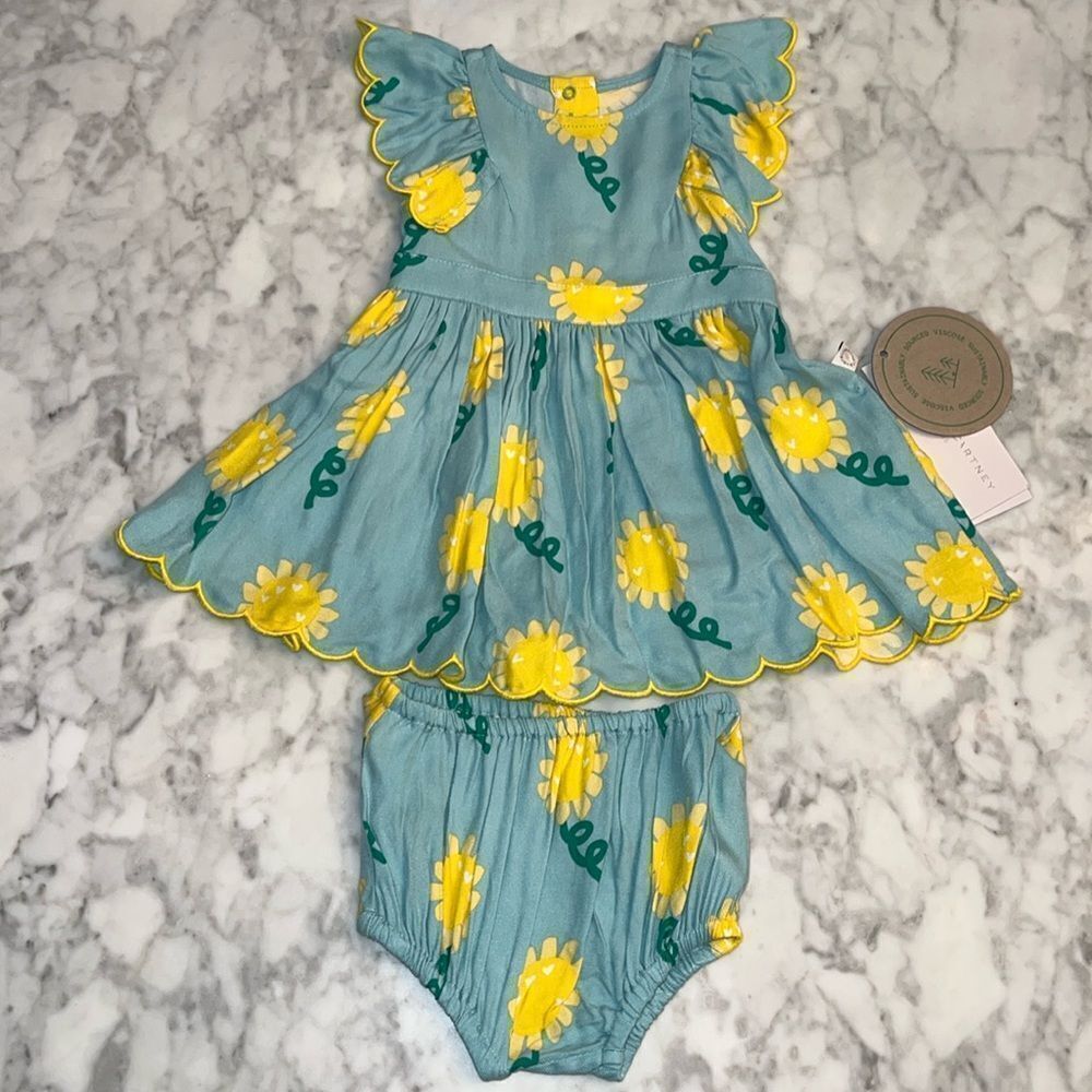 NWT STELLA McCARTNEY FLOWER DRESS & BLOOMER SET